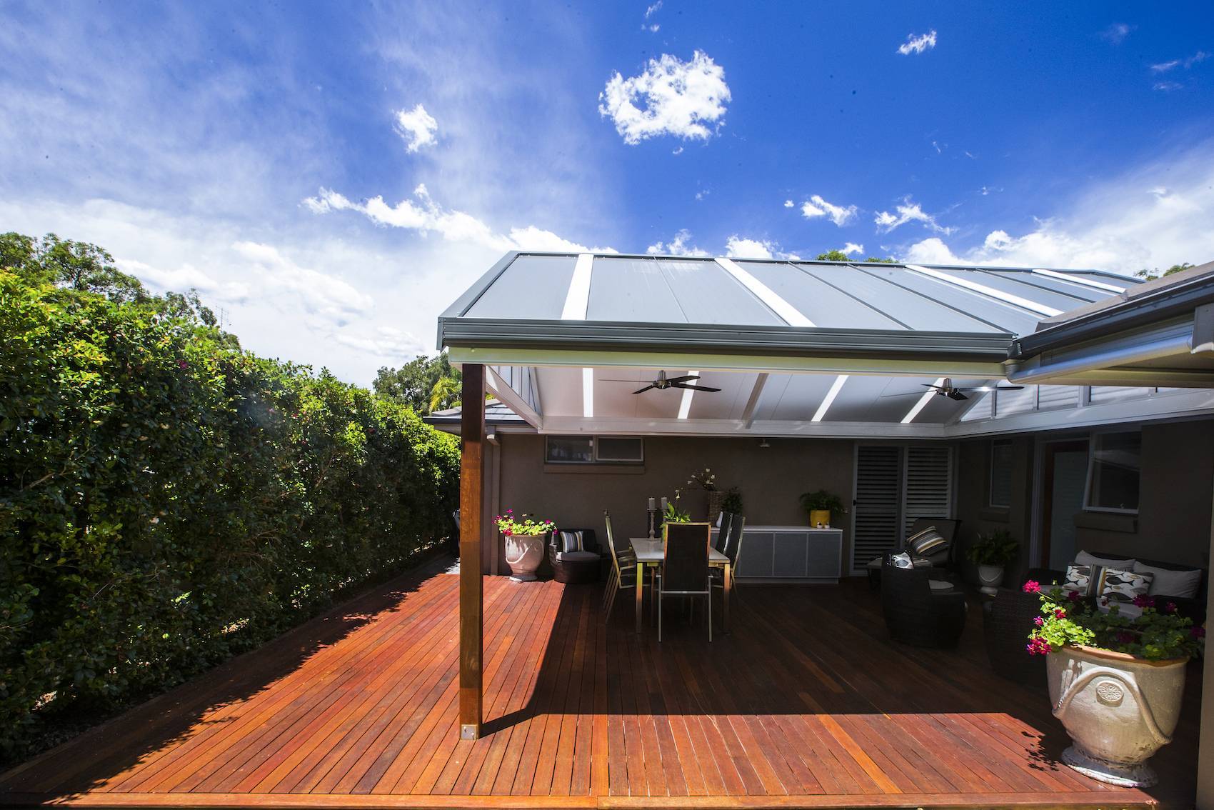 Gable Insulated roof with skylights